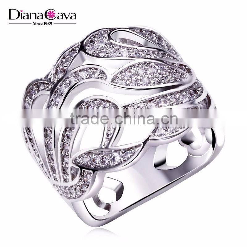 Latest Design Party Dress Cubic Zirconia Chunky Big Size Women Gold Wedding Ring