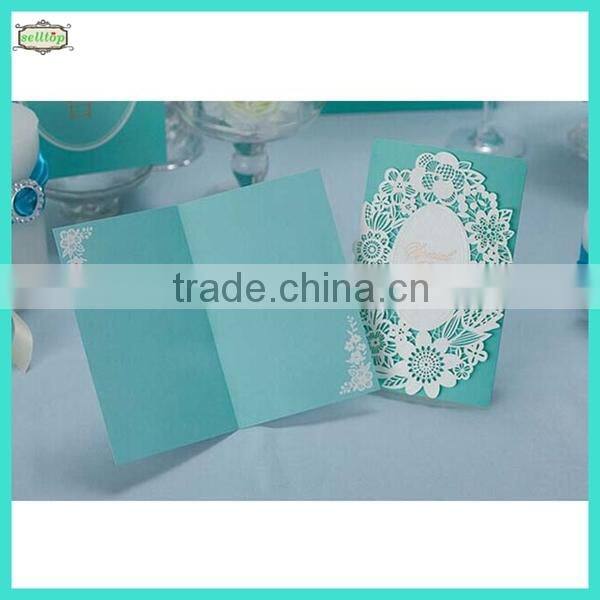 2014 high quality royal blue wedding invitation