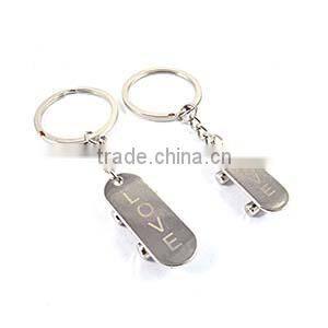 Fashion design custom OEM laser LOGO skateboard keychain