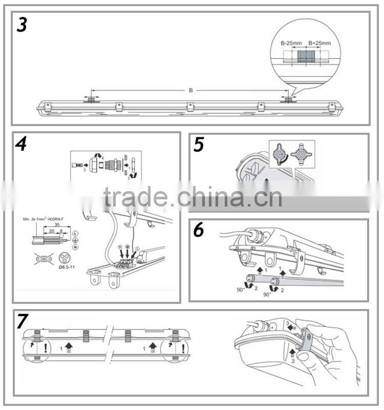 high quality new design warm cool 3years warranty IP65 decorative fluorescent light covers