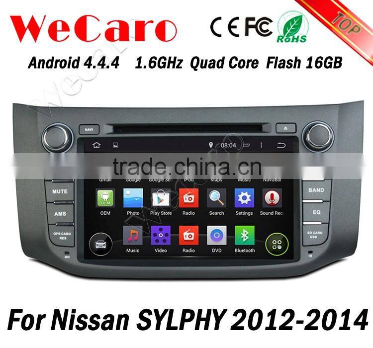 Wecaro WC-NU8053 Android 4.4.4 car dvd player touch screen for nissan sylphy car audio WIFI 3G mirror link 2012 2013 2014