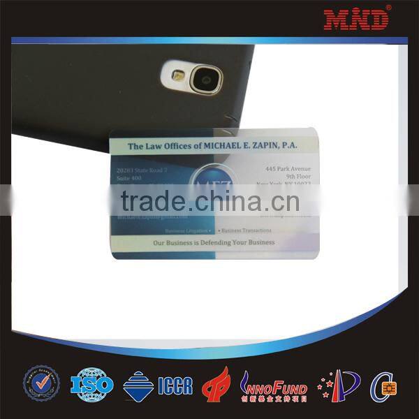 MTT23 Clear Transparent PVC Business Card/plastic business cards