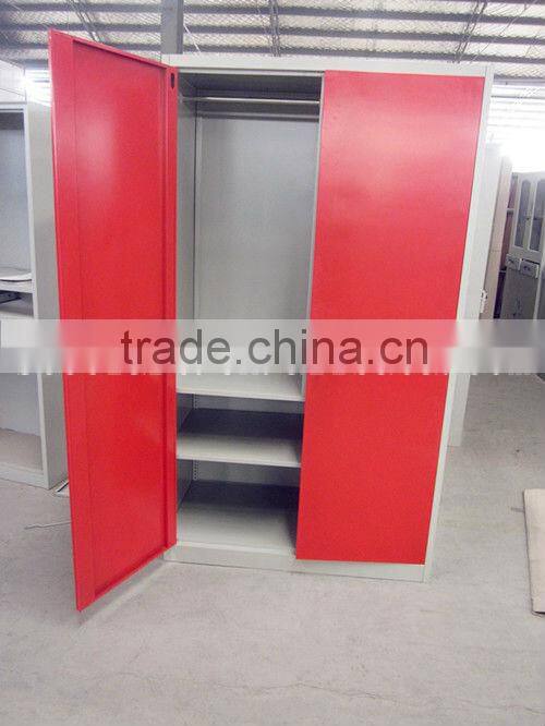 Steelart 2 door red mirror steel wardrobes
