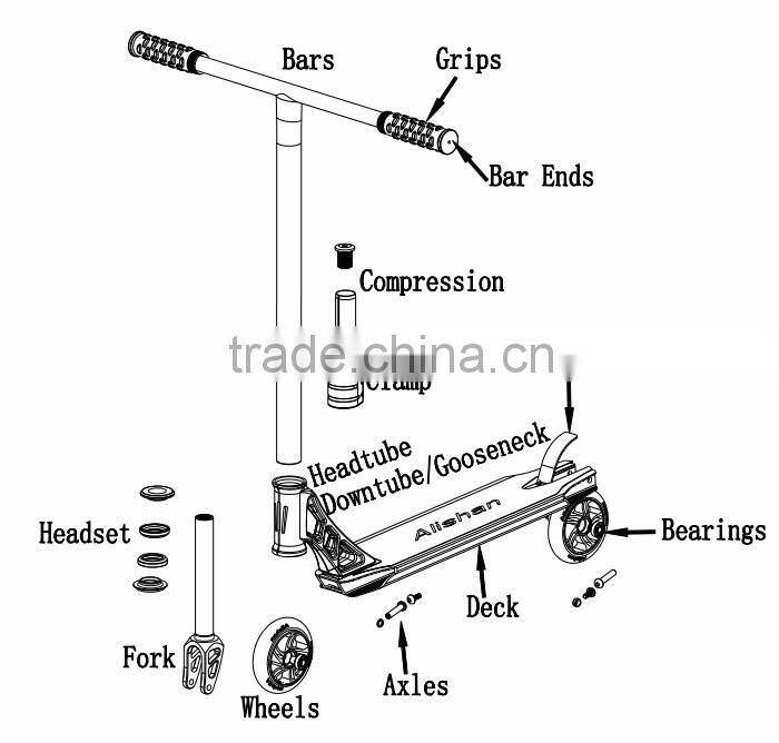 SCS Compression Oversize Hdnlebar Pro Ticks Kids Stunt Scooter