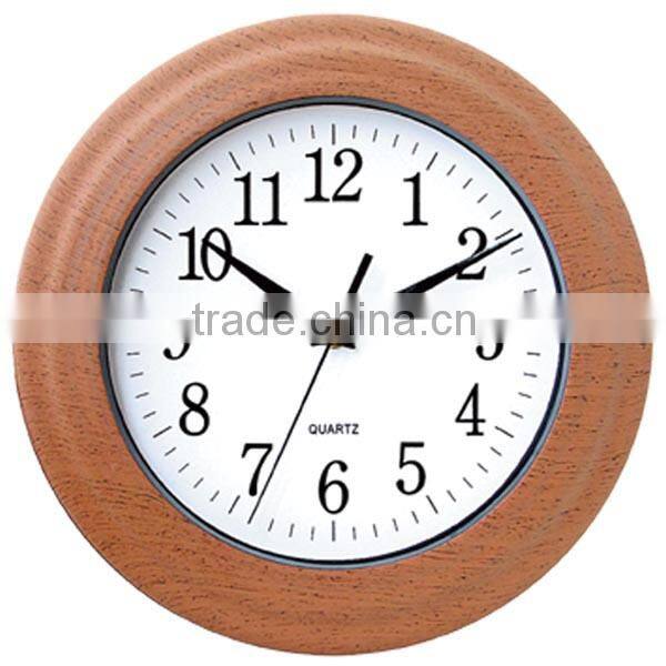 Wooden Color Plastic Material Wholesale Wall Clock