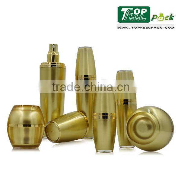 Gold Series Cosmetics Packing Lotion Bottle and Acrylic Jar 30g 50g