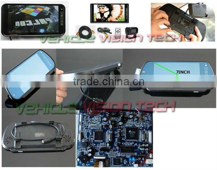 RV-701V Car rear view parking asist system with 7inch silver/blue glass monitor&night vision camera