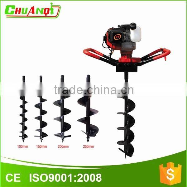 52cc gasoline earth auger machine with 100mm,150mm,200mm bit