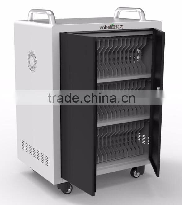 Steel movable tablet charging and storage cart