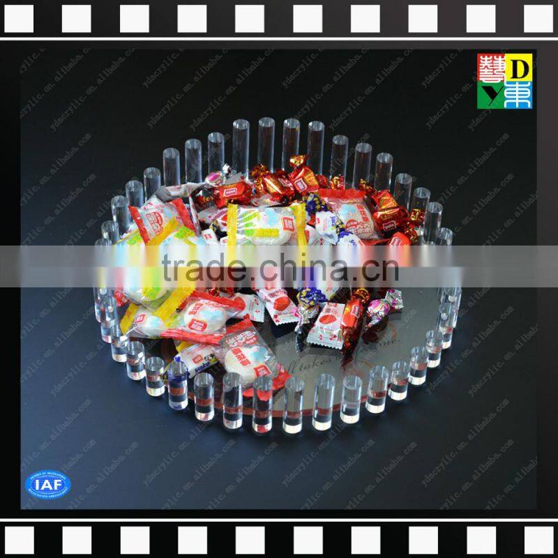 Hot sale clear square acrylic serving decorative gift trays for wedding candy/fruits in home/hotel