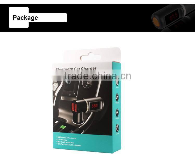 Free Sample BC08 fm transmitter bluetooth handsfree car kit MP3 player USB car charger