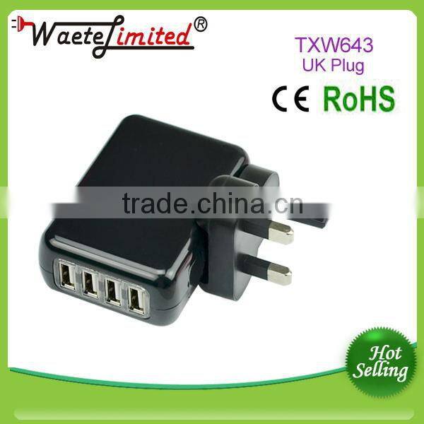 RCM Multi Function USB Travel Charger 5V 4.2A 2.1A UK US EU Aus