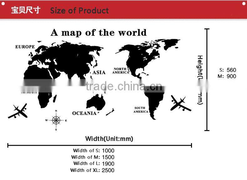 3d three-dimensional crystal wall stickers/Acrylic World Map Mural