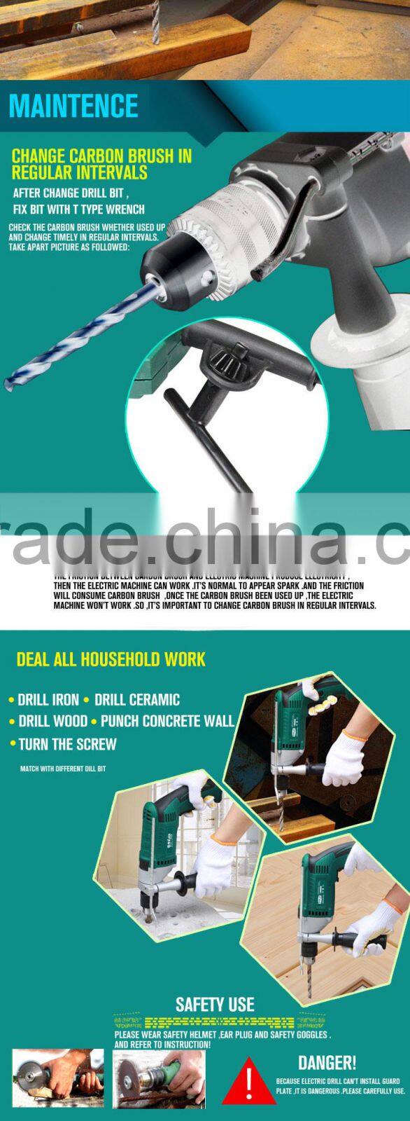 LAOA 810W Easy Operation Electric Power Tools Parts Electric Drill Stand Specification Hot Sale standard set