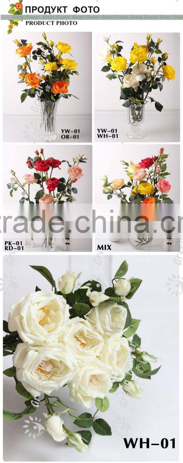 2016 Wholesale Latex Roses Artificial Flowers PU Rose Real Touch Bouquet Wedding Bridal Decor Display Flower