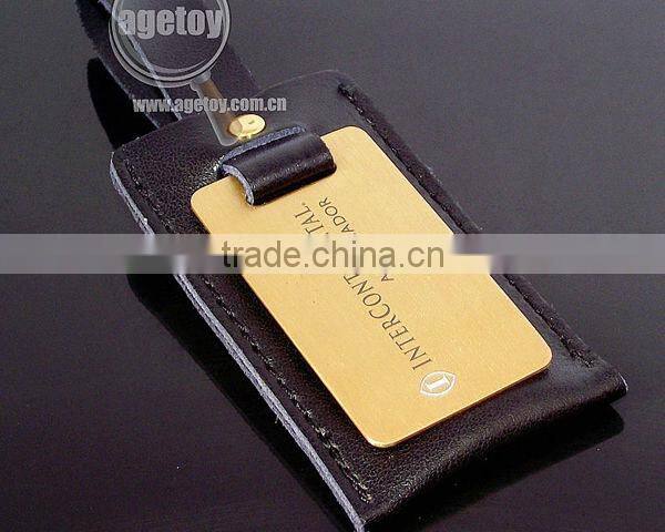 Red Leather Luggage Tag