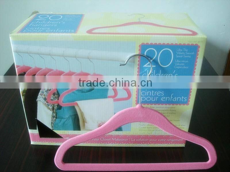 velvet kids hanger anti-slip children hangers 33CM length