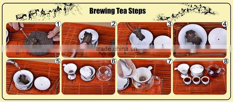 Mellow taste compressed raw puer tea cake gift set