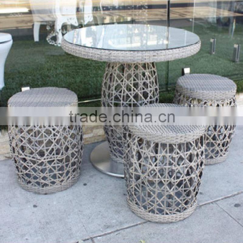 wicker bar table and chair set