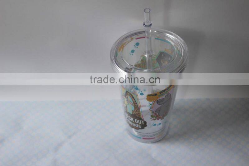 yongkang Fresh design starbucks double wall plastic mug
