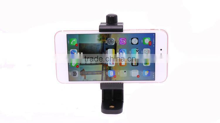360 degree rotating cellphone Tripod Adapter Monopod Mount Holder with dual 1/4"-20 screw hole for small and big smartphone