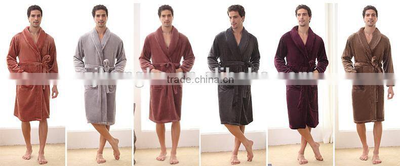Unisex home hotel Spa microfiber fleece bathrobe gown