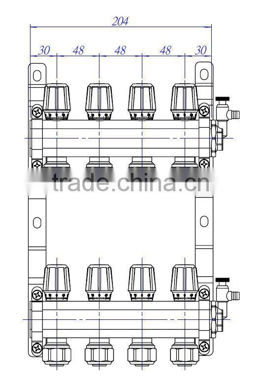 Copper pipe manifold 2 to 12 ways with automatic thermostatic valve not leaking manifold gauge in good value