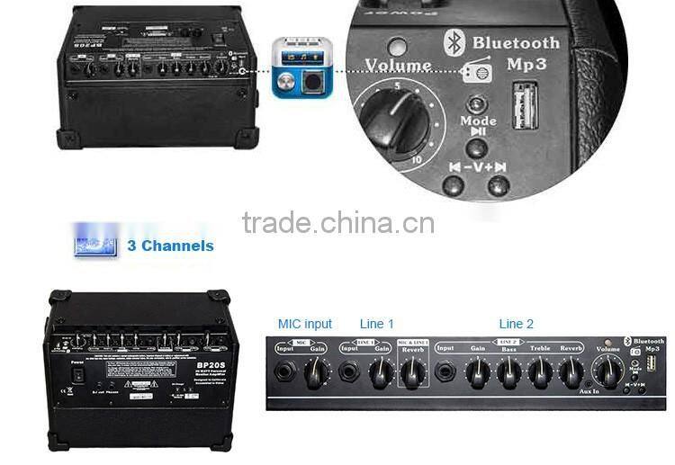 Rechargeable Battery Powered Wireless Outdoor Portable Bluetooth Speaker Guitar Amplifier