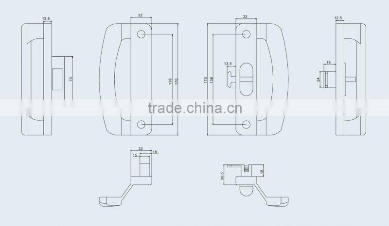 Aluminium door lock MP540