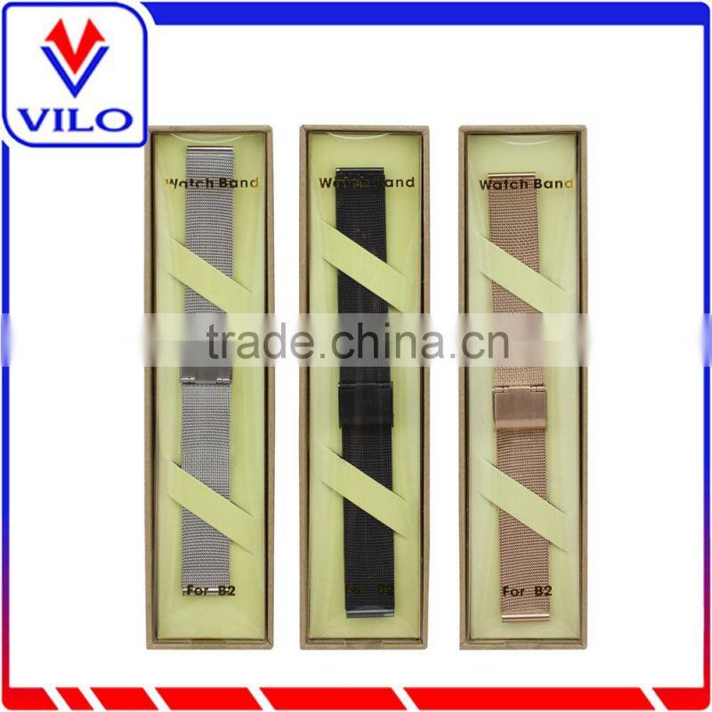 whole seller /manufacuturer / factory hot selling black color stainless material replacment band for huawei talk band B2