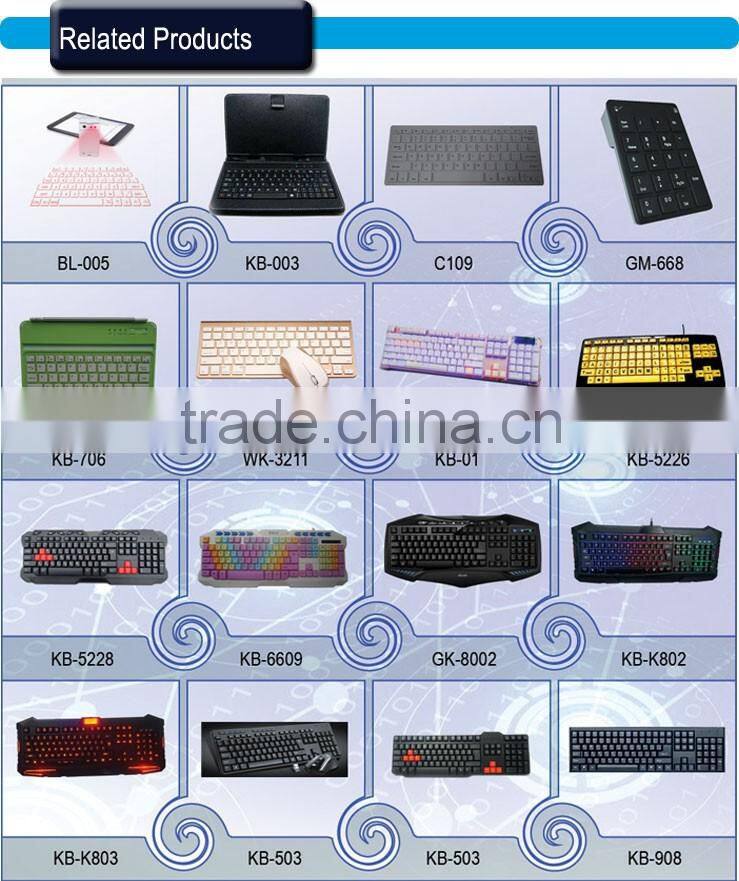 Wholesale seven color backlit gaming wired keyboard for desktop/ laptop