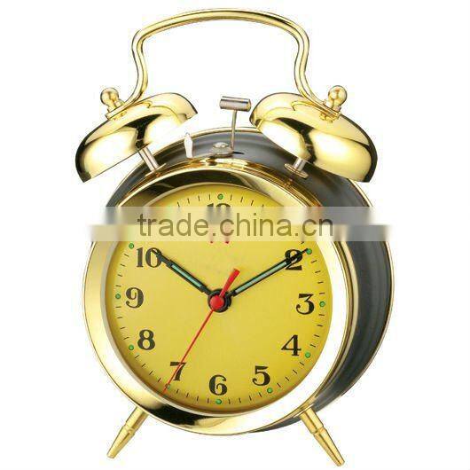 3.5 metal case mechanical alarm clock mechanism, retro design clock, desktop clock