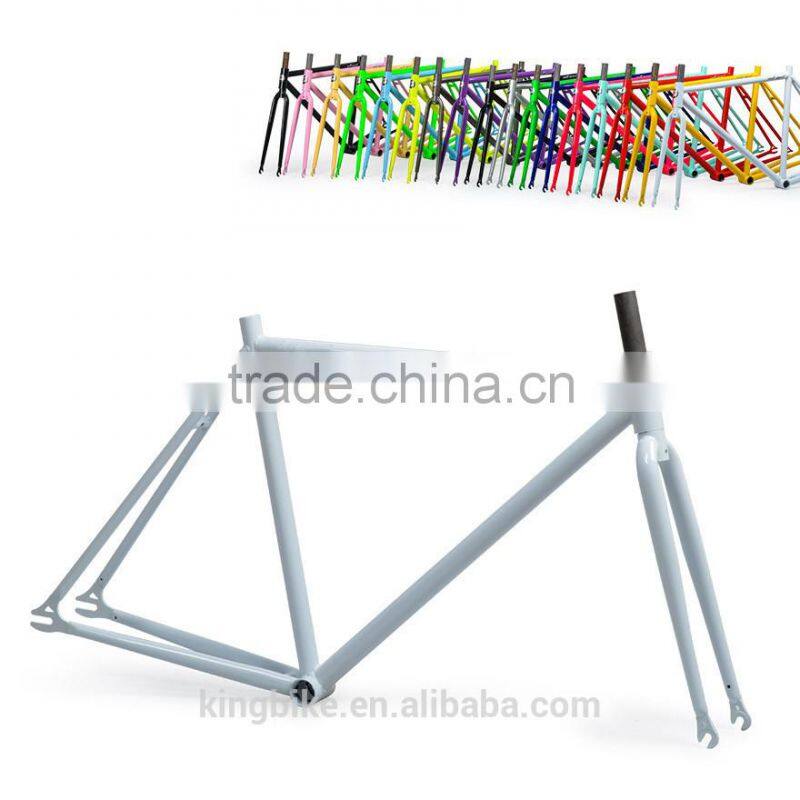 Old color single speed vintage fixie frame steel track bike frame lugged bike frame for track bike