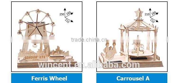 Kids Gift DIY Drawing Wooden Snow White Castle Solar 3D Puzzle Toys