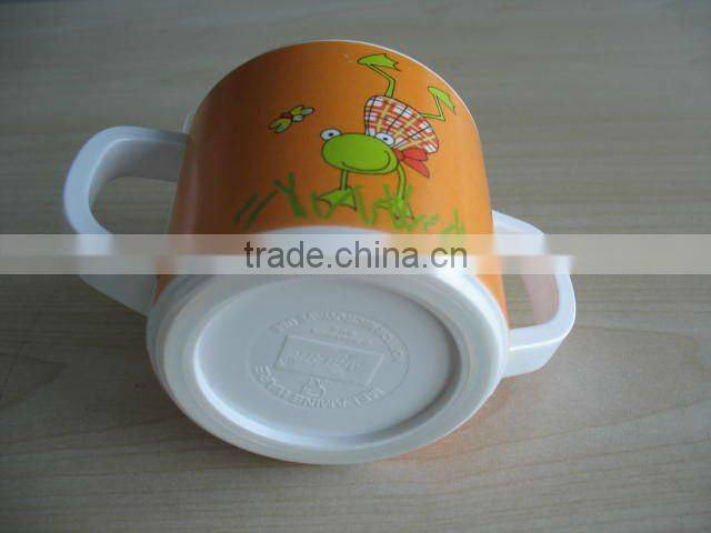 2015 children melamine set with anti slip rubber