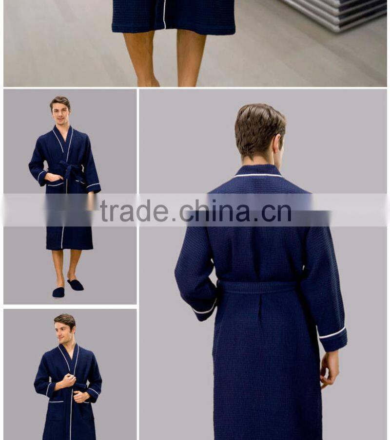 Guangzhou factory waffle hotel bath robe spa cotton robe for man