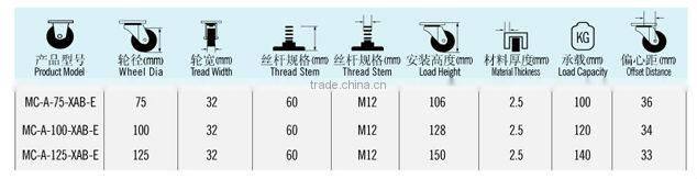 PVC inflatable rod casters and wheels,height adjustment screw castor