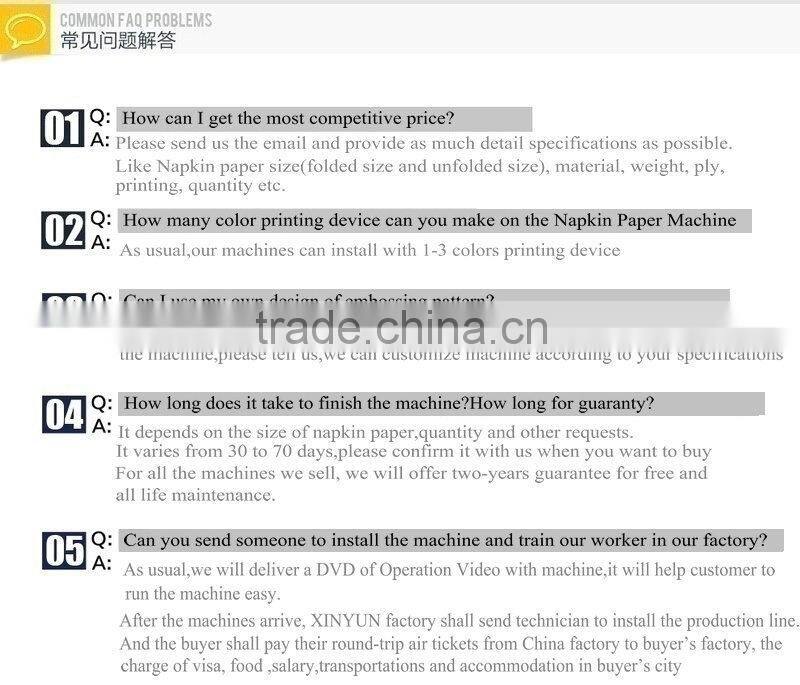 XY-OQ-7000A Full Automatic Paper Napkin Machine Price
