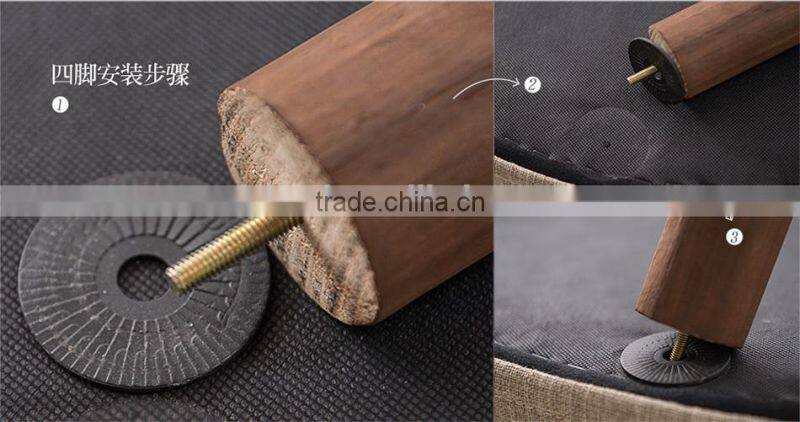 Wooden coffee table with round storage ottoman AM-5005