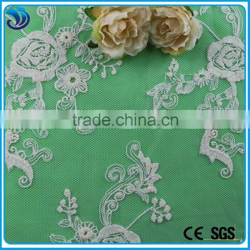 2015 net mesh cotton Plain Embroidery Fabric