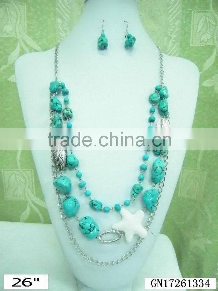 Handmade gemstone beads beaded necklaces Best quality hot selling handmade designer statement necklace