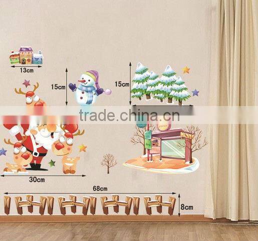 Christmas wall sticker Santa Claus window sticker suit