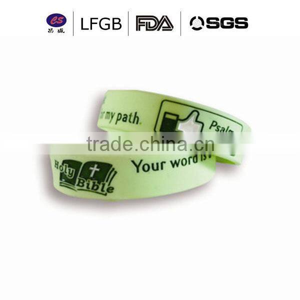 Wholesale Custom embossed/imprinted/printed logo Silicone Wristband / silicone bracelet