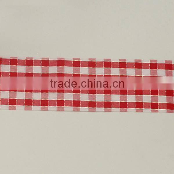Red Tartan Ribbon, Gird Pattern, 40mm, 100yards/roll(SRIB-S004-40mm-10)