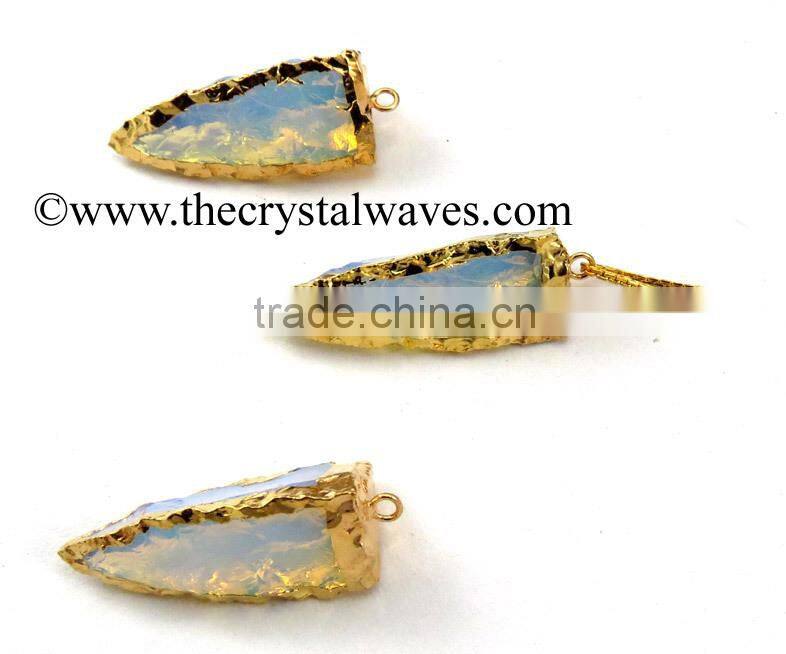 Smoky Obsidian 2" - 2.50" Gold Electroplated Arrowhead