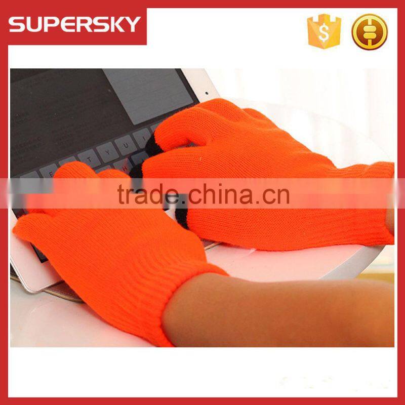 V-375 Cheap simple plain winter hand warmer gloves magic touch screen gloves