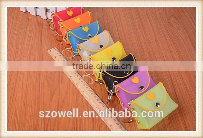 Fashion Promotional Inovative Design Crystal Dermabrasion Mini Key Ring Coin Purse