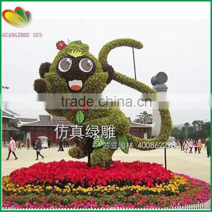 Guangzhou wholesale artificial cartoon topiary animals plastic artificial plants topiary animal