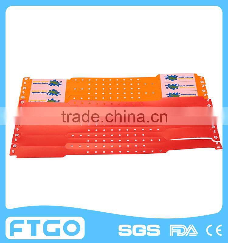one time use waterproof pvc wristband/pvc wrist band/ pvc bracelet
