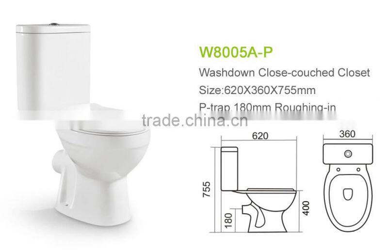 Ceramic factory wholesale bathroom p trap wc